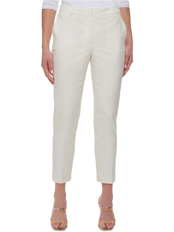 Loyalty Reward Petites Womens Mid-Rise Slim Leg Ankle Pants
