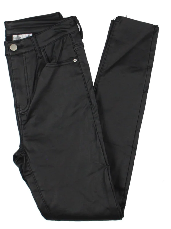 Holiday Sale Atta Girl Womens Coated High Rise Skinny Jeans