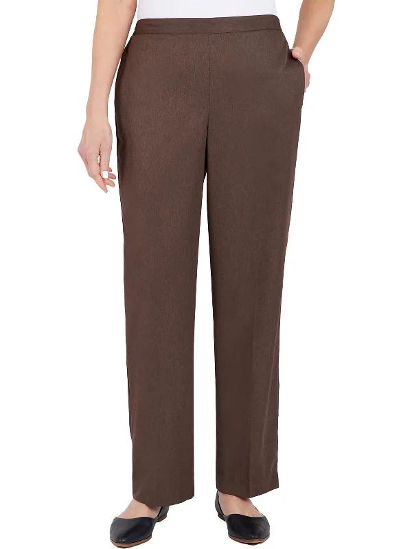Year-End Clearance Plus Womens High Rise Heathered Straight Leg Pants