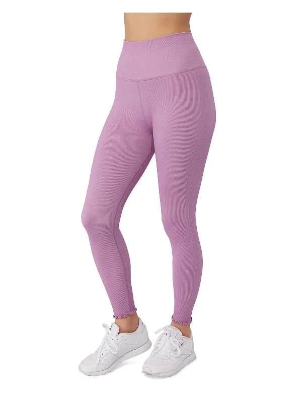 YEAR-End Sale Womens Ruffled Ribbed Knit Leggings