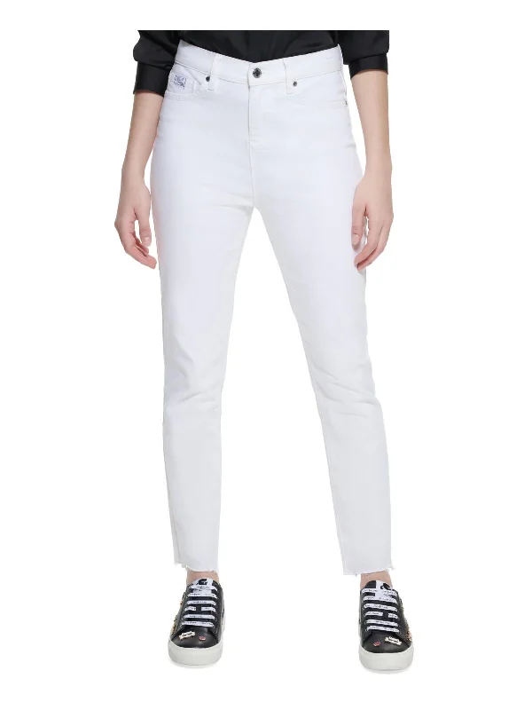 Sale Event Womens Raw Hem Denim Skinny Jeans