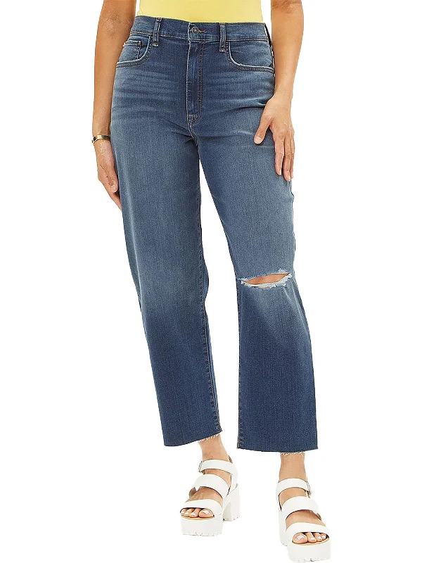 Weekend Deals to Brighten Your Day Kass Womens High-Rise Ankle Straight Leg Jeans