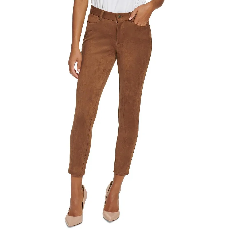 Weekend Bargains to Enjoy Womens Faux Suede High Rise Ankle Pants