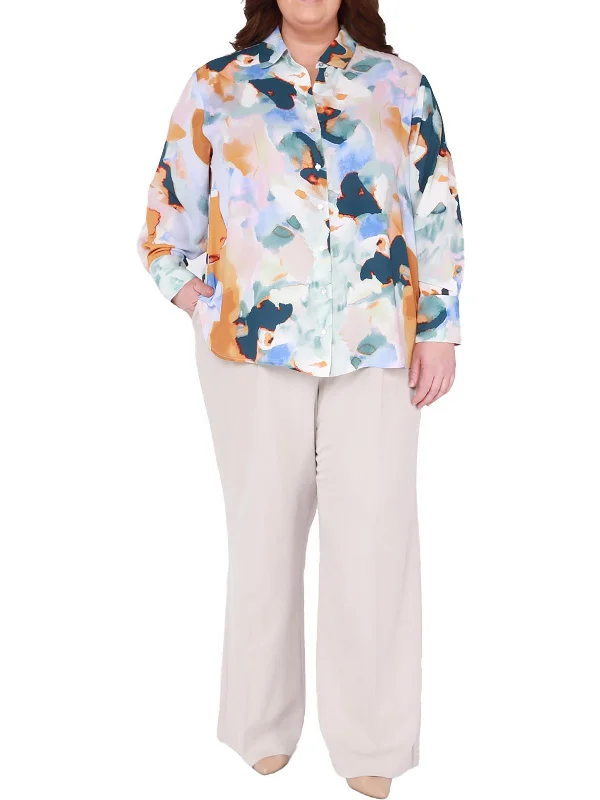 Weekend Deals to Make You Happy Plus Womens High Rise Pleated Wide Leg Pants