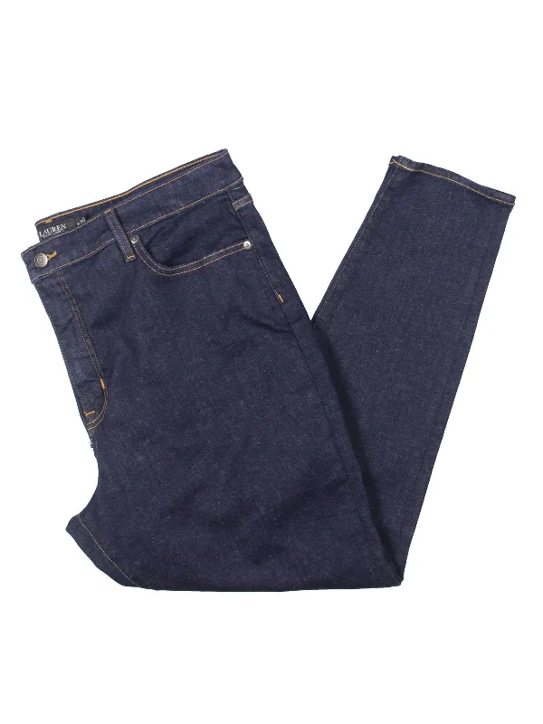 Crazy Savings Womens High Rise Dark Wash Straight Leg Jeans