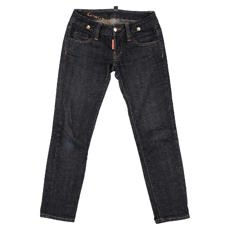 Hot Deal Dsquared2 Slim Fit Jeans in Navy Blue Cotton