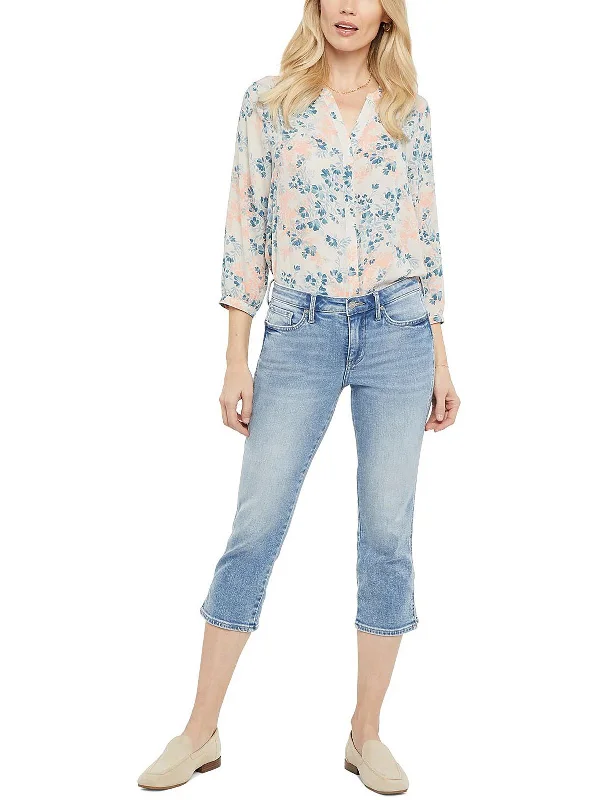 Flash Sale Chloe Womens High Rise Cropped Capri Jeans