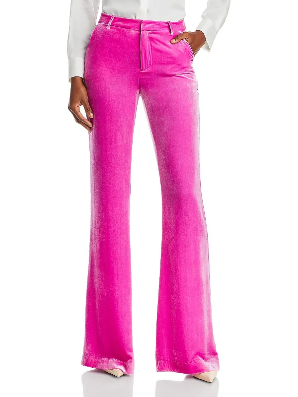 Shop and Save Womens Velvet Flared Trouser Pants