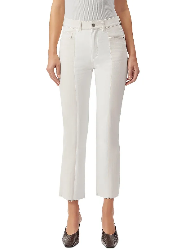 Lowest Prices Womens Raw Hem Mid Rise Straight Leg Jeans