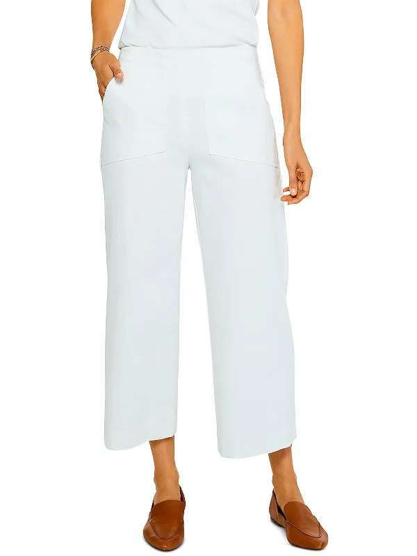 Super Sale Womens High Rise Wide Leg Cropped Pants