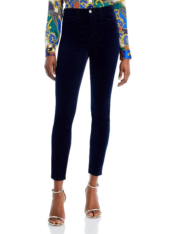 Exclusive Preview Monique Womens Velvet Ultra High Rise Skinny Pants