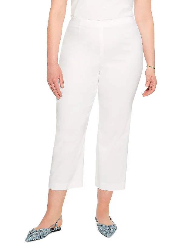 Midnight Madness Plus Wonderstreet Womens Solid Stretch Wide Leg Pants