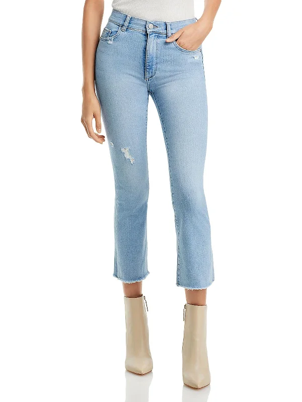 Epic Deals Womens High Rise Cropped Flared Jeans