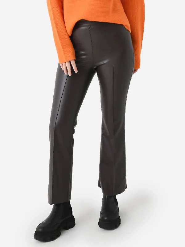 Major Savings Porterfield Vegan Leather Crop Flare Pant In Espresso
