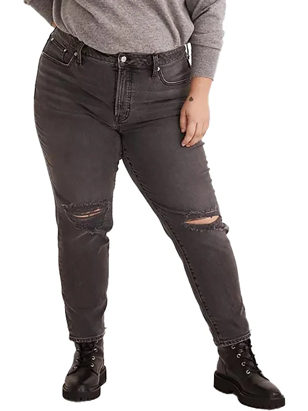 Value Deals Plus Womens High-Rise Destroyed Skinny Jeans
