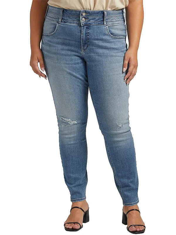 Super Bargain Plus Avery Womens High Rise Curvy Fit Skinny Jeans