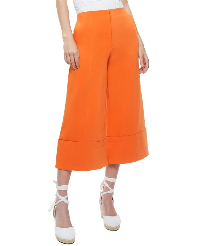 Year-End Clearance alice + olivia Andra High-Rise Wide Leg Cropped Cuff Pant