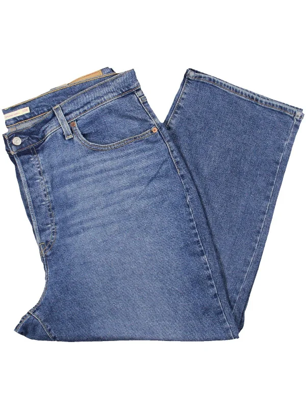 Celebrate the Weekend with Discounts Plus Womens Knit Denim Straight Leg Jeans
