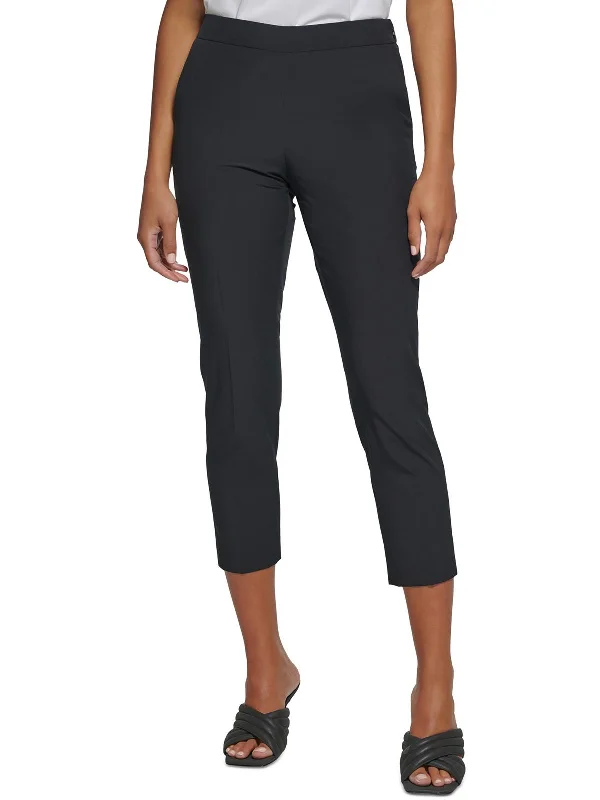 New Markdowns Womens Solid Polyester Cropped Pants