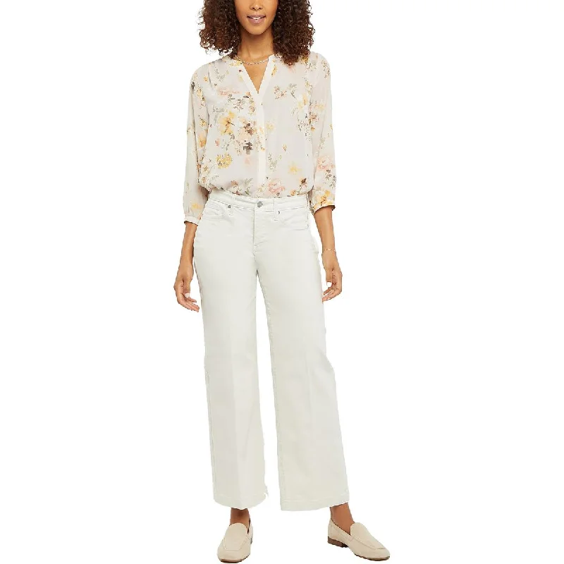 Buy Today Teresa Womens Ankle Stretch Wide Leg Jeans