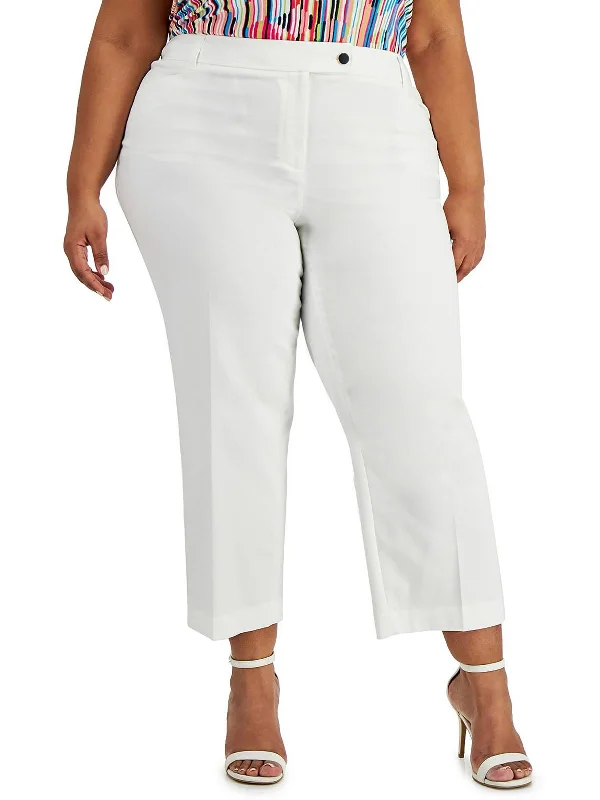 Today Only Plus Womens Straight Leg Ankle Cropped Pants