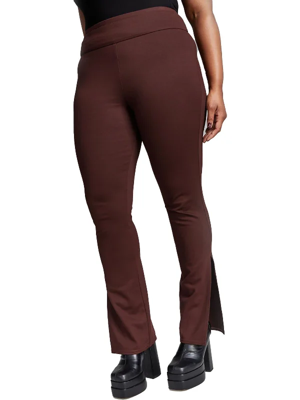 Big Discounts Womens High Rise Ankle Slit Straight Leg Pants