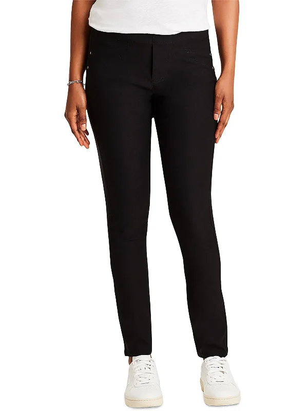 Members Only Womens High Rise Embellished Straight Leg Pants