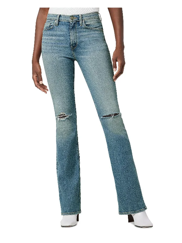 Instant Savings Barbara Womens High Waist Distressed Bootcut Jeans