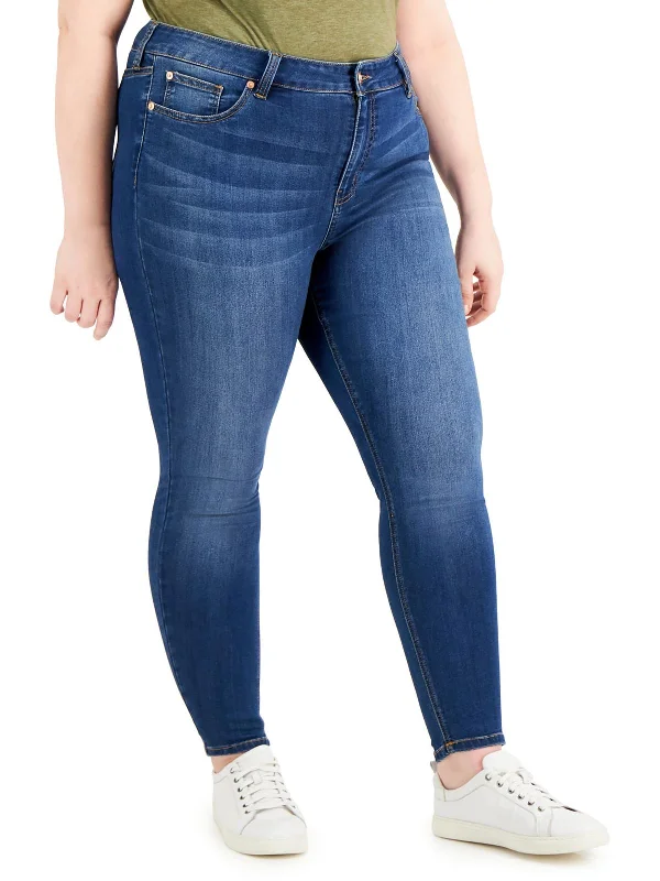 Reduced Price Petites Womens Mid Rise Denim Skinny Jeans