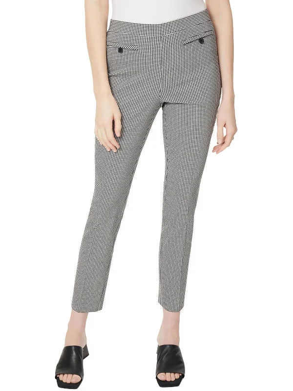 New Markdowns Womens Gingham Cropped Ankle Pants