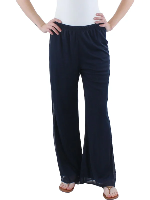 Take Action Petites Womens Mid-Rise Dressy Straight Leg Pants