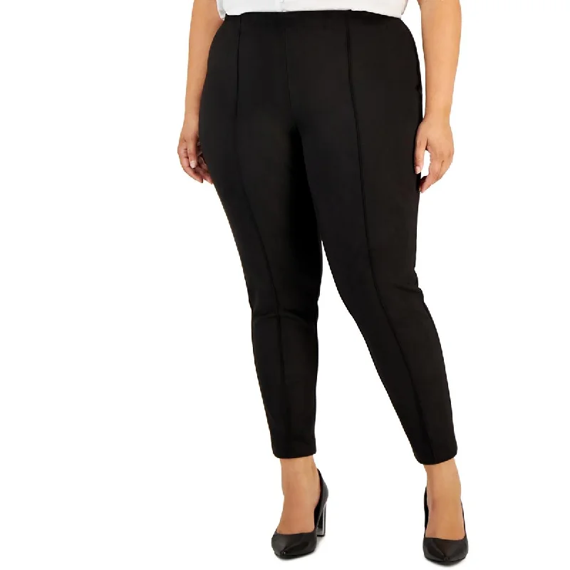 Act Now Plus Womens Faux Suede Slim Fit Ankle Pants
