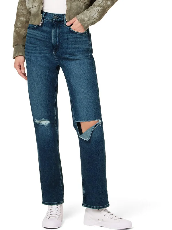 Weekend Bargains to Love Jade Womens Loose Fit Destroyed Straight Leg Jeans
