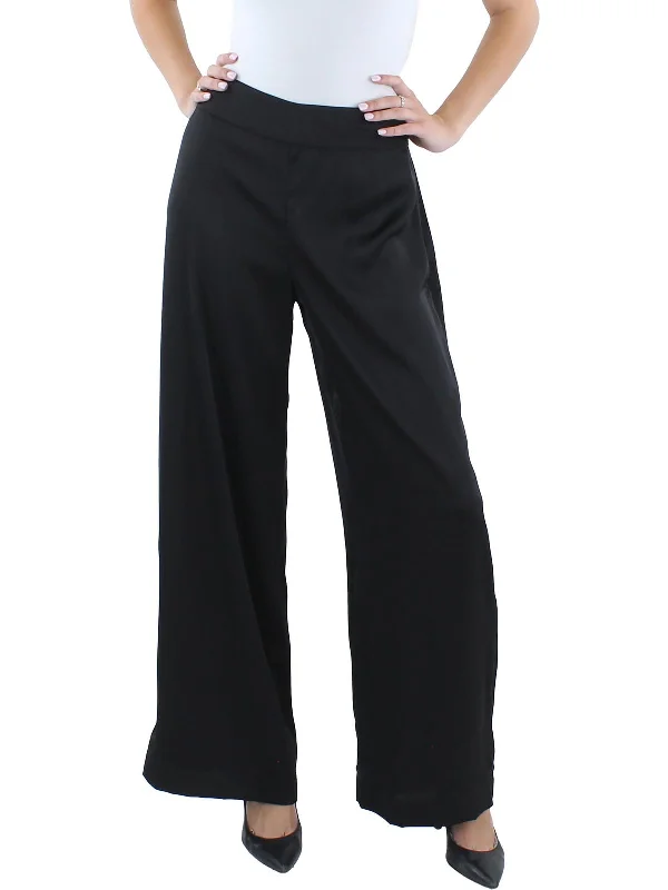 Midnight Sale Womens Zipper Polyester Wide Leg Pants