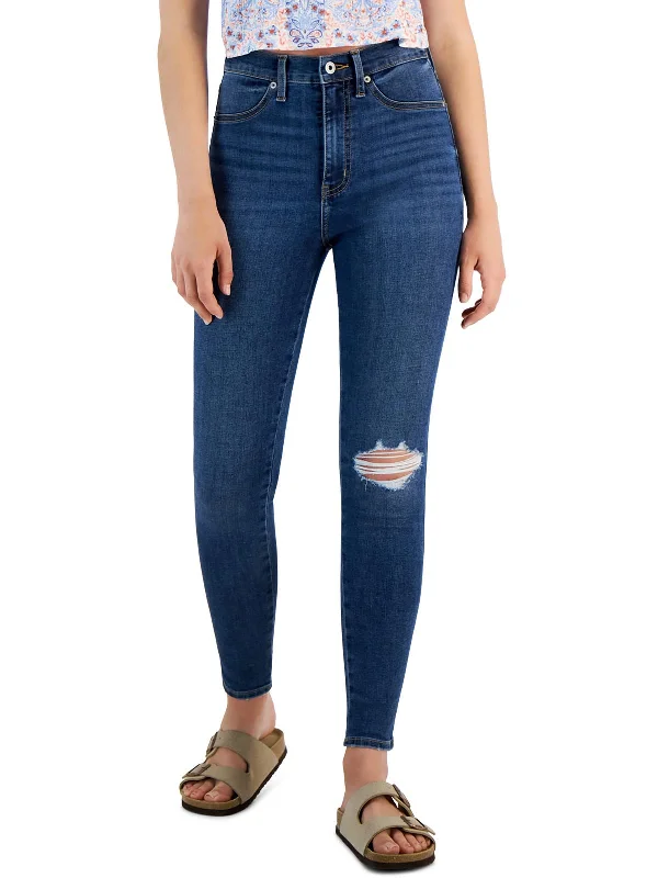 Weekend Discounts to Enjoy Juniors Womens Distressed Denim Skinny Jeans