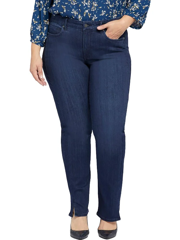 Midnight Madness Plus Marilyn Womens Lift Tuck Technology Stretch Straight Leg Jeans
