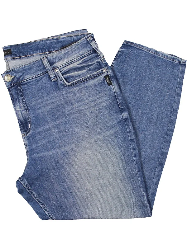 Weekend Price Cuts Galore Plus Womens Distressed Denim Straight Leg Jeans