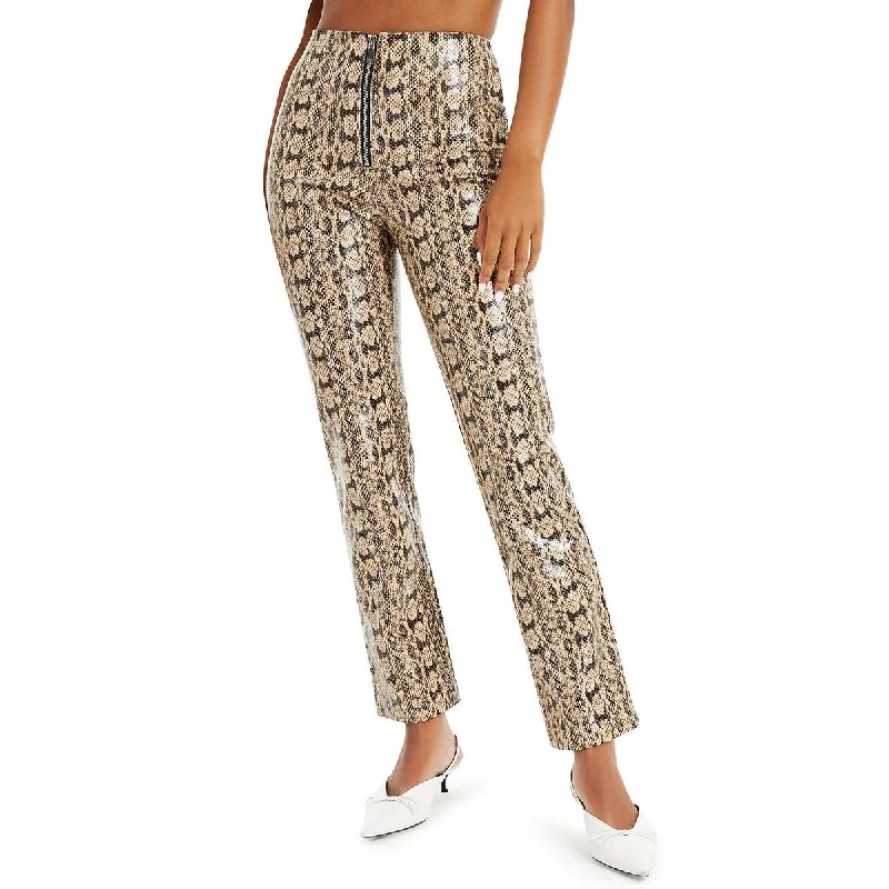 Weekend Specials to Snag Womens Animal Print Straight Leg Straight Leg Pants