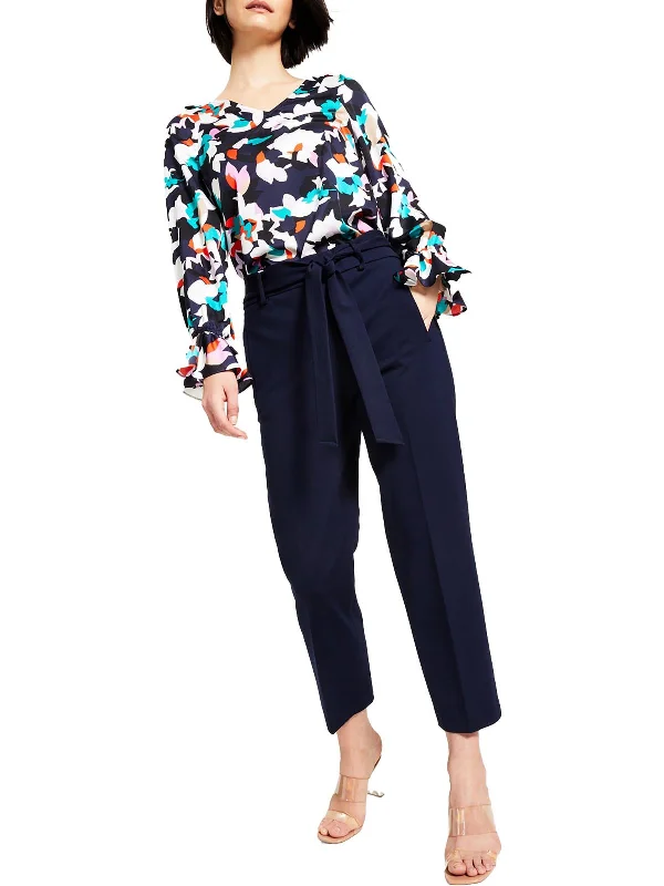 Weekend Discounts to Delight Womens Belted Viscose Carpi Pants