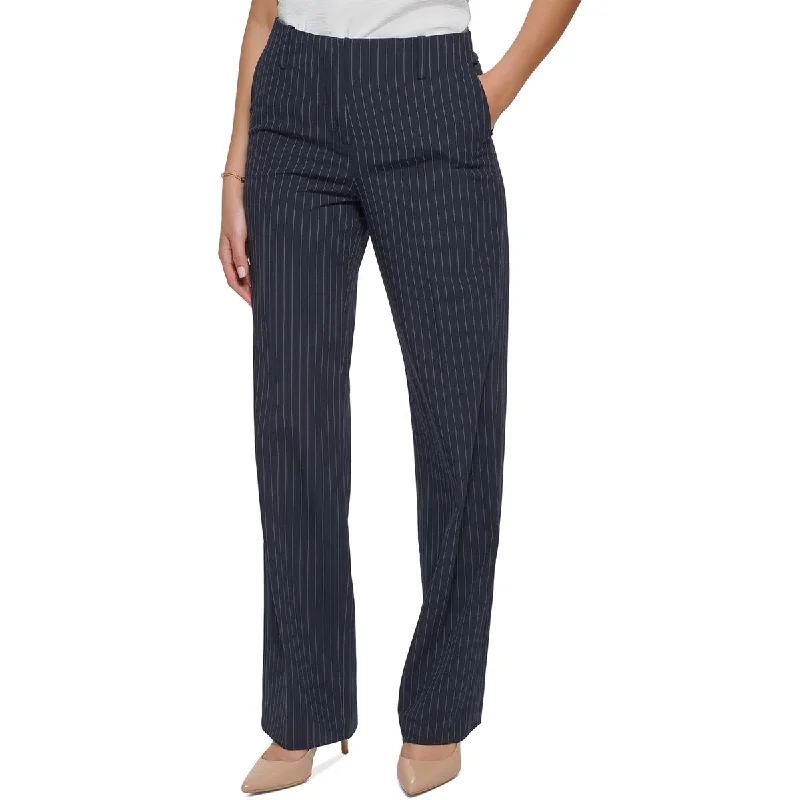 Low Prices Womens Pinstripe Knit Wide Leg Pants