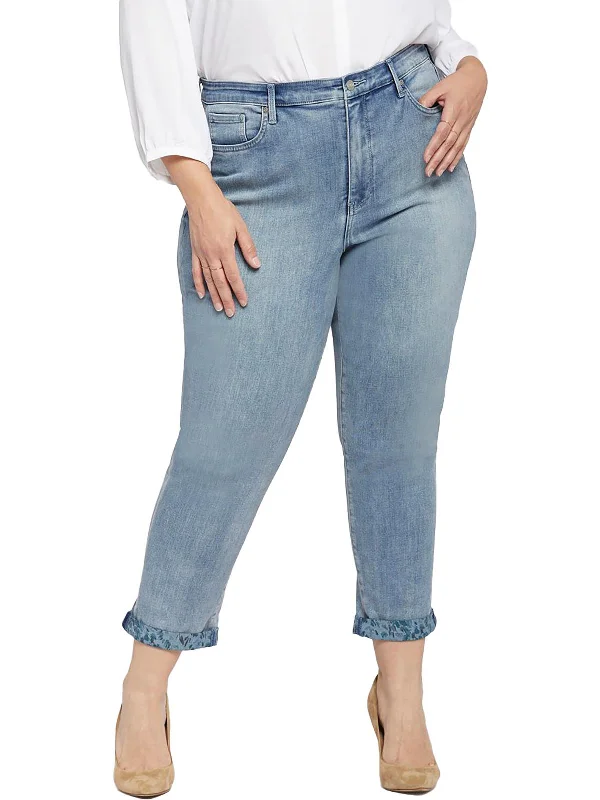 Price Smash Plus Margot Womens Girlfriend Printed Cuff Skinny Jeans