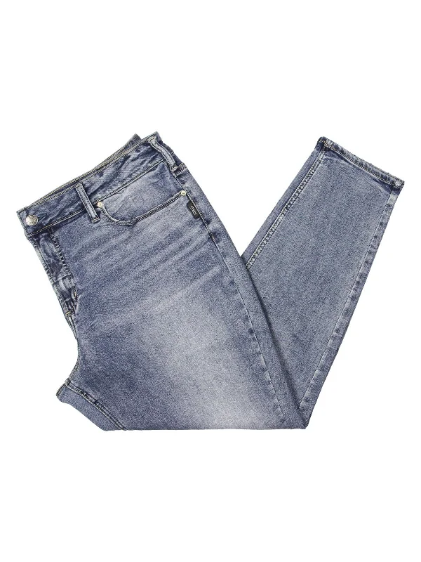 Lowest Price Plus Womens Mid-Rise Faded Skinny Jeans