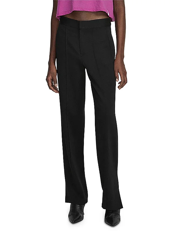 One-DAY Sale Womens High Rise Pintuck Straight Leg Pants