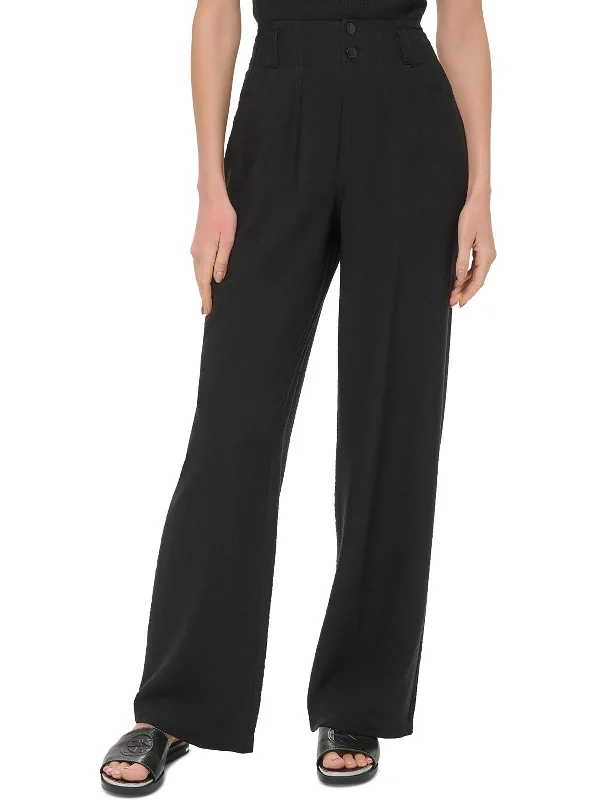 Weekend Offers That Dazzle Womens High Rise Solid Wide Leg Pants