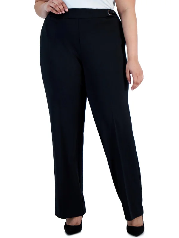 Weekend Shopping Bliss Plus Womens High Rise Stretch Straight Leg Pants