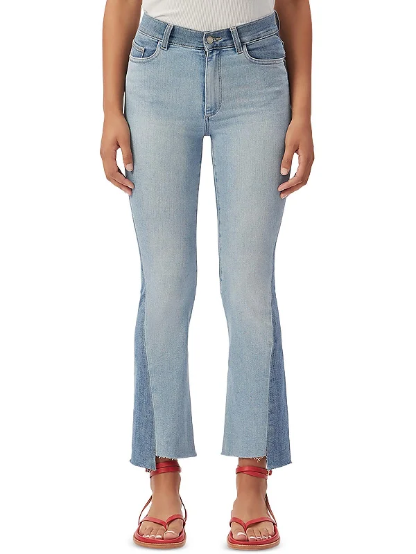 Bargain Alert Womens High Rise Frayed Hem Bootcut Jeans