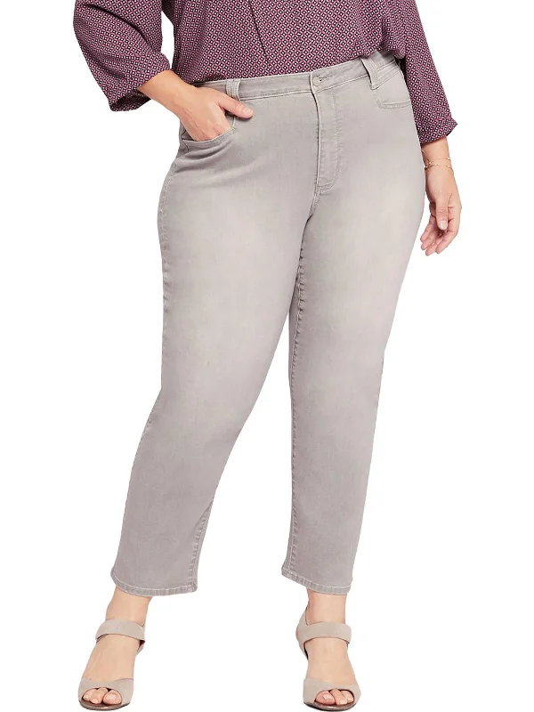 Weekend Savings Bonanza Plus Womens Relaxed Ankle Straight Leg Jeans