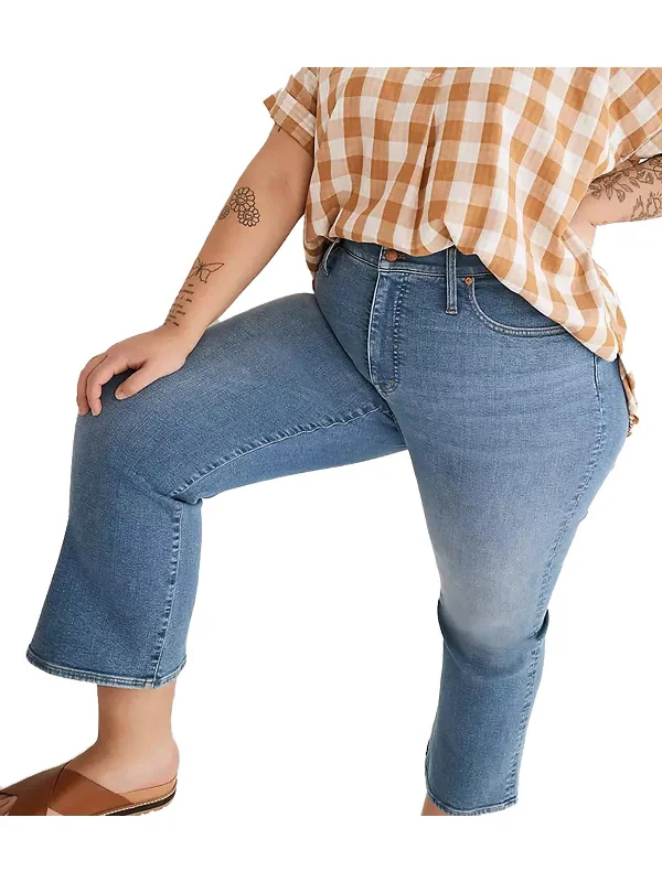 Special Discount Plus Womens Tencel Bootcut Cropped Jeans