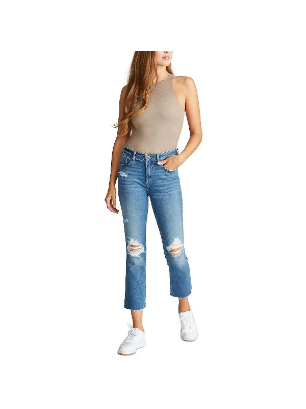 Weekend Specials to Delight Stevie Womens Destructed Cropped Straight Leg Jeans
