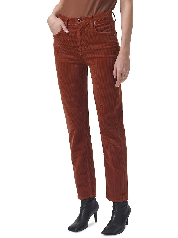 Big Savings Womens High Rise Corduroy Straight Leg Jeans